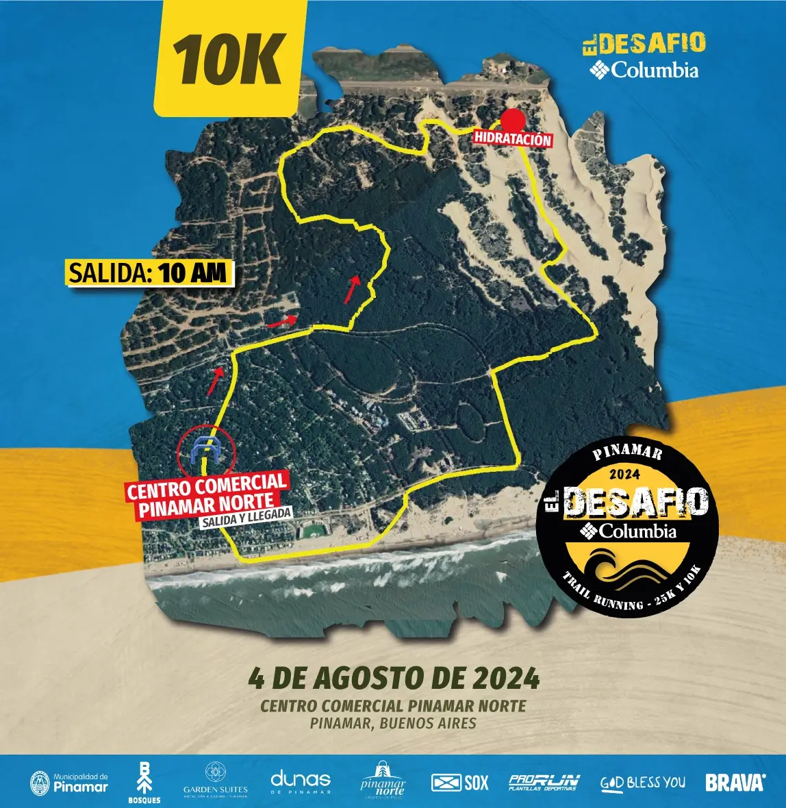 Recorrido 10KM Desafio Pinamar