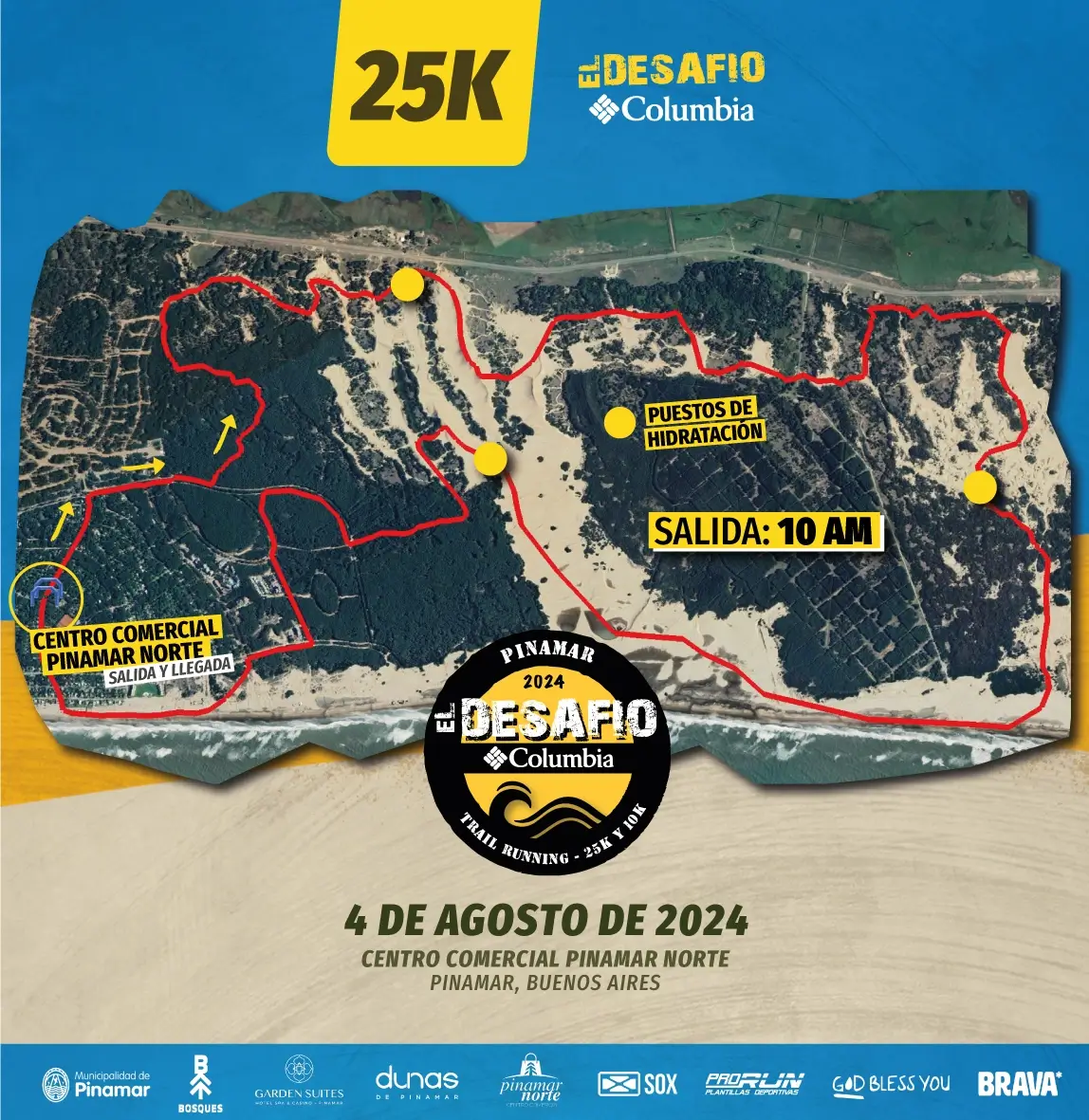 Recorrido 25KM Desafio Pinamar